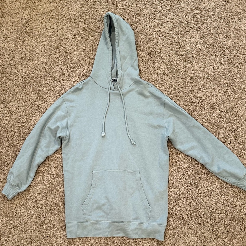 ZARA Oversized Light Blue Hoodie Size Medium